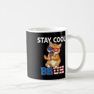 Blijf cool Cat Popsicle Lover Amerikaanse vlag 4e Koffiemok