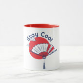 Blijf cool fan illustratie | Aangepaste Japanse te Mok (Midden)