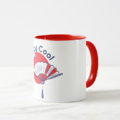 Blijf cool fan illustratie | Aangepaste Japanse te Mok (Voorkant rechts)