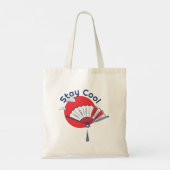 Blijf cool fan illustratie | Aangepaste Japanse te Tote Bag (Achterkant)