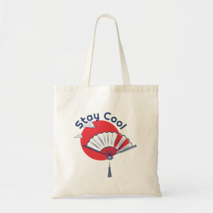 Blijf cool fan illustratie Aangepaste Japanse te Tote Bag