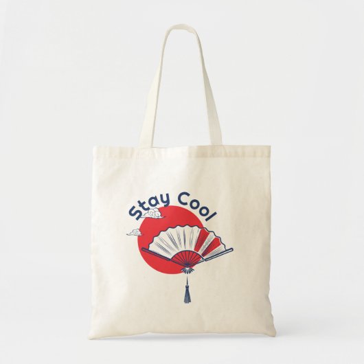 Blijf cool fan illustratie | Aangepaste Japanse te Tote Bag (Voorkant)
