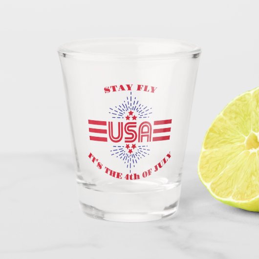 Blijf cool, het is 4 juli shot glas (Voorkant)