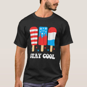 Blijf cool juli 4th Popsicle rood wit blauw jongen T-shirt