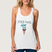 Blijf Cool Kawaii Funny Ice Cream Tanktop (Voorkant)