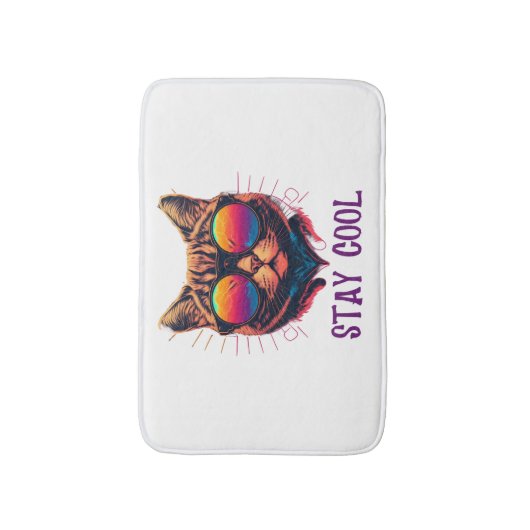 Blijf cool met onze kat in de schaduw badmat (Voorkant Verticaal)