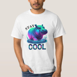 Blijf cool Neon Hippo Swamp Loungen T-shirt