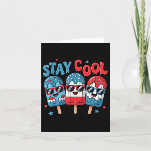 Blijf cool Popsicle 4 juli Amerikaanse vlag jongen Kaart