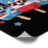 Blijf cool Popsicle 4 juli Amerikaanse vlag jongen Poster (Hoek)