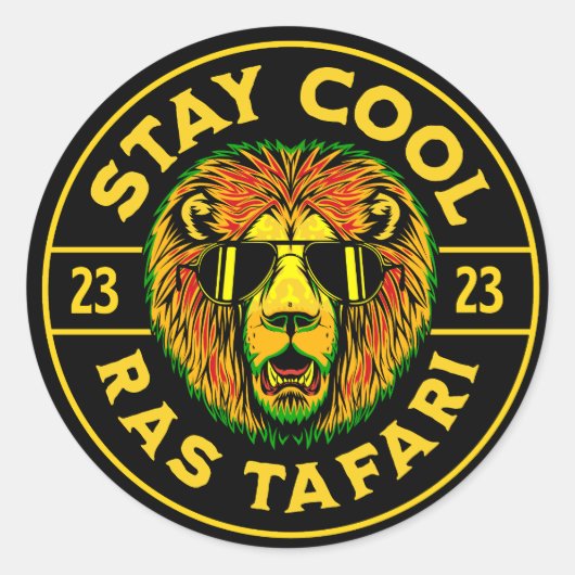 Blijf Cool Ras Tafari Button Sticker (Voorkant)