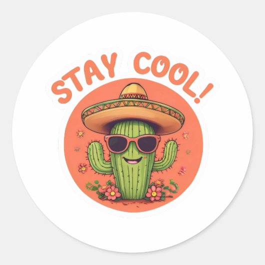 Blijf cool. ronde sticker (Voorkant)