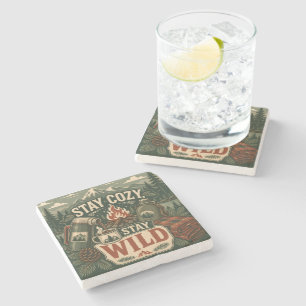 Blijf Cozy Blijf Wild Stenen Onderzetter