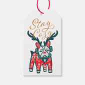 Blijf Cozy | Frans Bulldog Reindekerst Cadeaulabel (Voorkant)