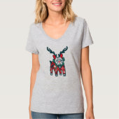 Blijf Cozy | Frans Bulldog Reindekerst T-shirt (Voorkant)