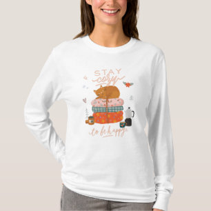 Blijf Cozy Herfst Autumn Cat T-shirt