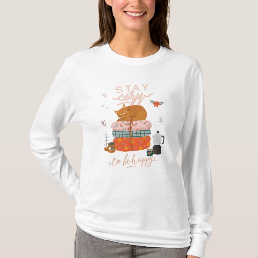 Blijf Cozy Herfst Autumn Cat T-shirt (Voorkant)