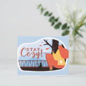 Blijf Cozy Hygge Herfst FolkArt Decor VOEG NAAM TO Briefkaart (Staand voorkant)