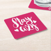 Blijf Cozy Kartonnen Onderzetters (Schuin)