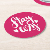 Blijf Cozy Ronde Kartonnen Onderzetter (Gebogen)