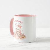 Blijf Cozy Schattig Konijn Zachte Roze Mok (Voorkant links)