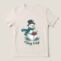 Blijf Cozy Winter Sneeuwman Met Warme Chocolade