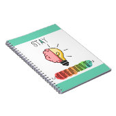 Blijf creatief brein en gloeilamp helder idee notitieboek (Rechterzijde)