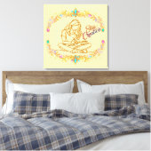 Blijf creatief goudlijn kunst canvasprint | Elegan Canvas Afdruk (Insitu (Slaapkamer))