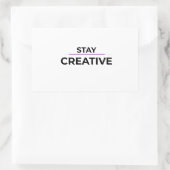 Blijf Creatieve Minimalistische Typografie Uitgest Rechthoekige Sticker (Tas)