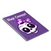 "Blijf Creepy!" Creepy Cute Skull Kawaii Notitiebo Notitieboek (Rechterzijde)
