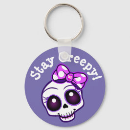 "Blijf Creepy!" Creepy Kawaii Button Sleutelhanger