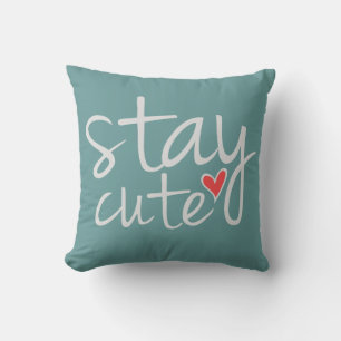 Blijf Cute Pillow, grijs Kussen