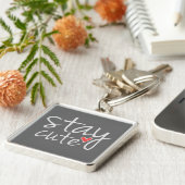 Blijf Cute Premium Sleutelhanger, grijs Sleutelhanger (Zijkant)