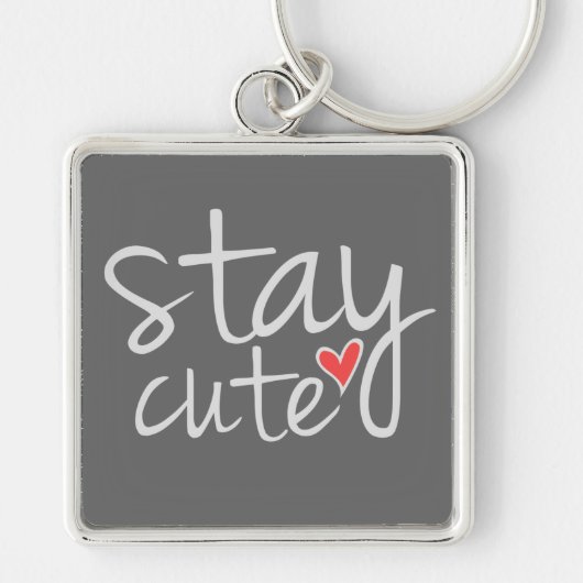 Blijf Cute Premium Sleutelhanger, grijs Sleutelhanger (Voorkant)