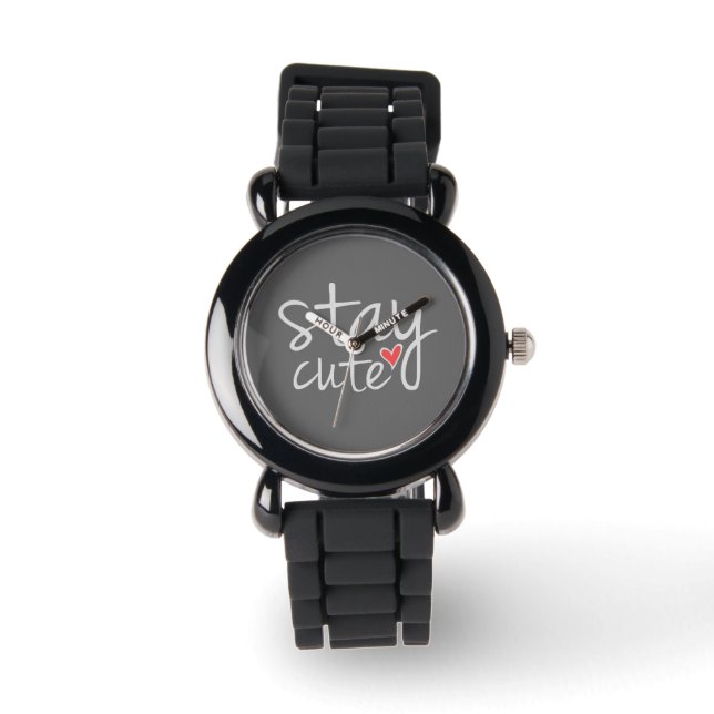 Blijf Cute Watch, Grey Horloge (Voorkant)