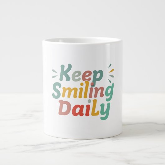 Blijf dagelijks lachen grote koffiekop (Voorkant)