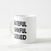 Blijf dankbaar | Dankbaar en gezegend Koffiemok (Voorkant links)