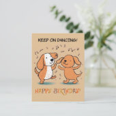 "Blijf dansen!" Kaart van de geboorte met twee hon (Staand voorkant)