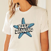 Blijf dansen Retro Blue Starfish Ocean Design T-shirt