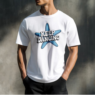 Blijf dansen Retro Blue Starfish Ocean Design T-shirt