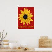 Blijf de cursus volgen. Zonnebloemfoto verbeterd Poster (Keuken)