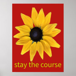 Blijf de cursus volgen. Zonnebloemfoto verbeterd Poster