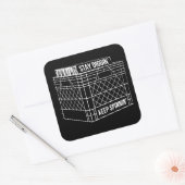 Blijf digitaal en houd spinnin' vinylcrate dikker vierkante sticker (Envelop)