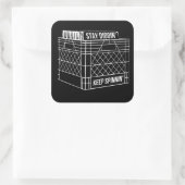 Blijf digitaal en houd spinnin' vinylcrate dikker vierkante sticker (Tas)