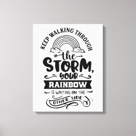 Blijf door het Storm lopen Canvas Afdruk