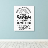 Blijf door het Storm lopen Canvas Afdruk (Insitu (Houten vloer))