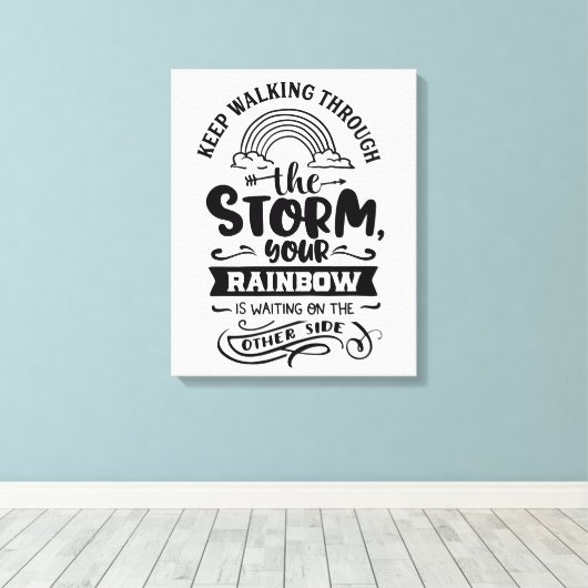 Blijf door het Storm lopen Canvas Afdruk (Insitu (Houten vloer))