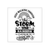 Blijf door het Storm Motivatie Citaat lopen Rubberstempel (Afrduk)