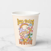 Blijf doorgaan, blijf groeien - Paddenstoel & Bloe Papieren Bekers (Achterkant)