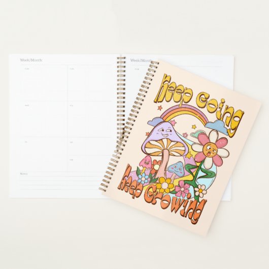 Blijf doorgaan, blijf groeien - Paddenstoel & Bloe Planner (Display)