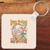 Blijf doorgaan, blijf groeien - Paddenstoel & Bloe Sleutelhanger (Achterkant)